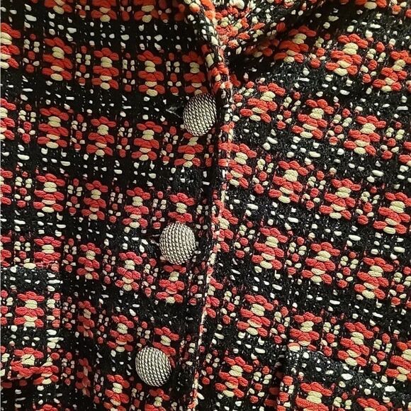 St. John Multi Black Red Tweed Single Breasted Button Blazer Jacket Sz 12 New - Picture 14 of 15